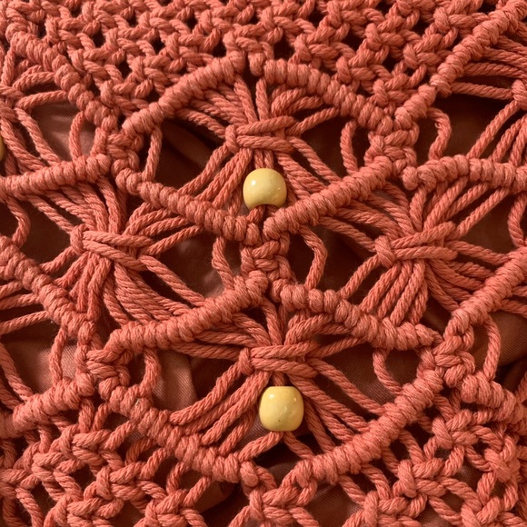 Top shop salmon macrame shopper. - Picture 2 of 4